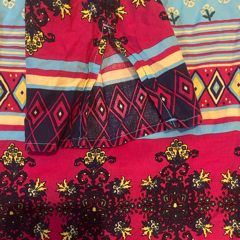 Old Navy Floral Multicolor swim coverup Tunic 3/4 Sleeves Gauze V-neck Top - Picture 5 of 5